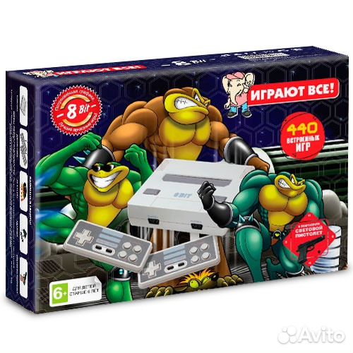 Dendy Nes (440-in-1) Grey BattleToads + Пистолет