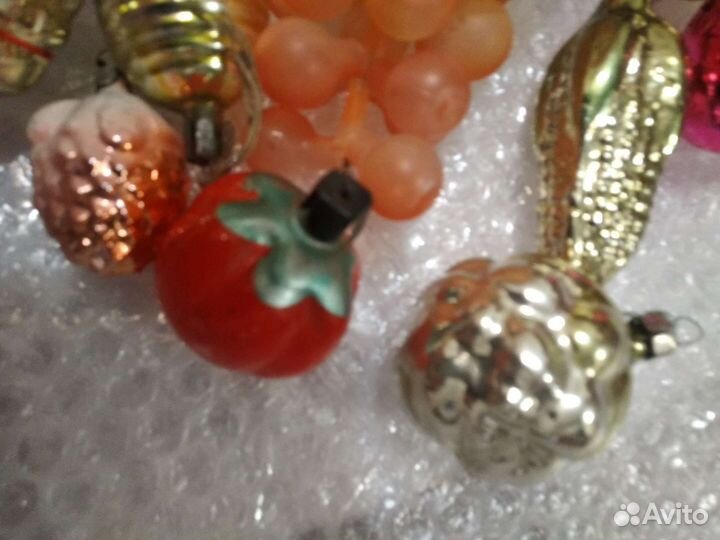 Ёлочные игрушки СССР стекло одним лотом