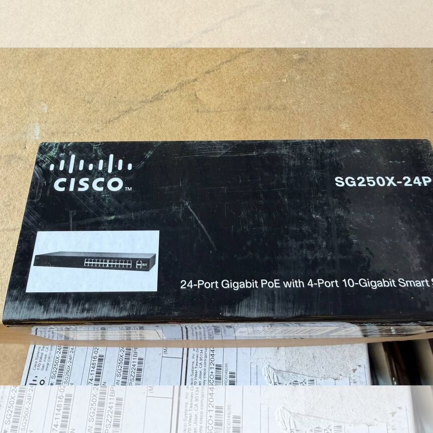 [SG250X-24P-K9] Cisco Poe 24 Порта 10g Sfp+(Новый) Sg250x-24p-K9