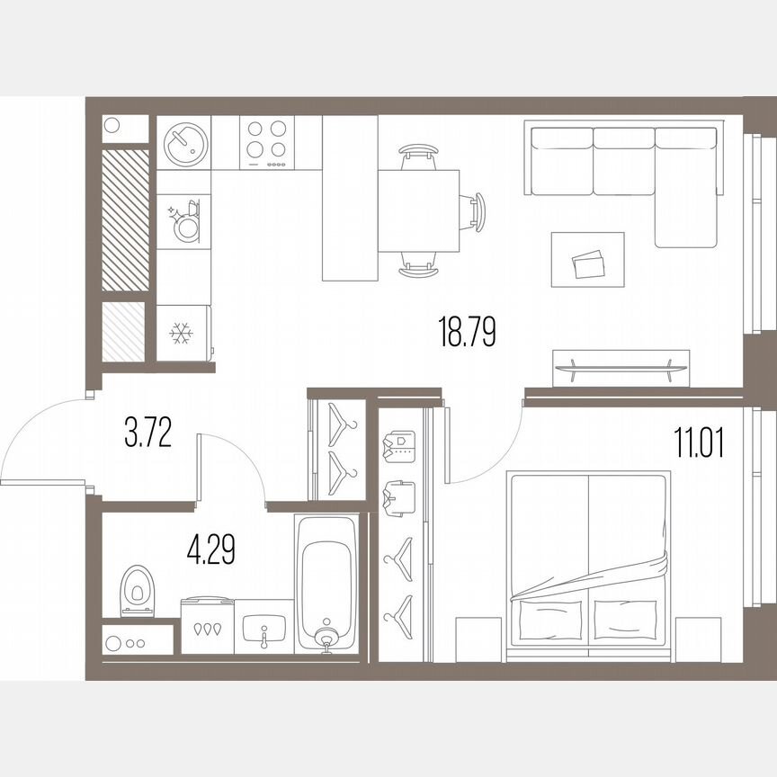 1-к. квартира, 37,8 м², 8/10 эт.