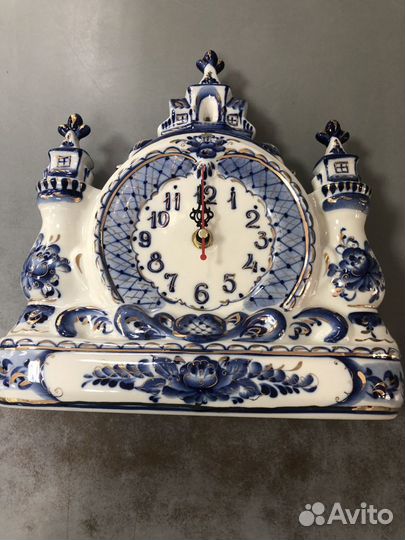 Настольные часы Гжель «Городок»