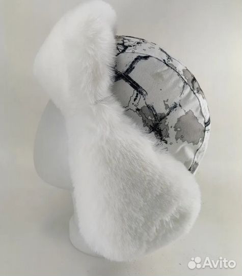 Теплая зимняя шапка - ушанка с искусственным мехом