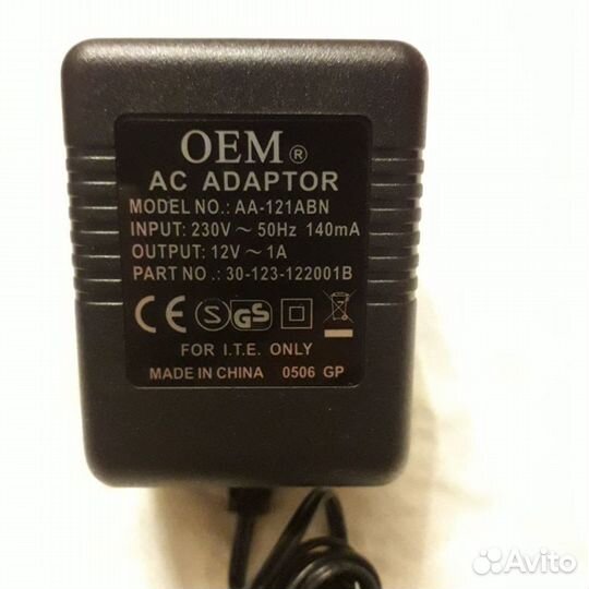 Трансформаторный адаптер блок питания 12V,9V,7.5V