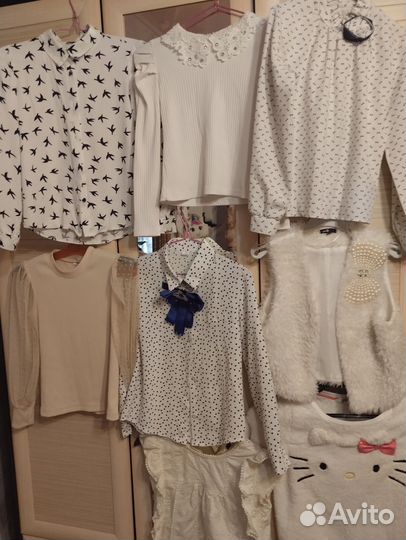 Блузки школьные пакетом.р128-134