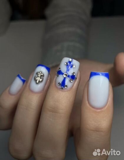 Комбинированный маникюр наращивание крейзи фигурки