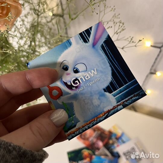 Ассоциативные карточки-наклейки (английский)