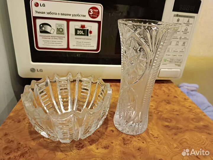 Хрустальная ваза+ пиала