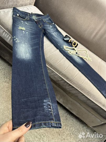 Джинсы Dsquared тёмно-синие s-m