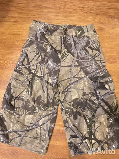 Шорты багги длинные лесной камуфляж джортсы