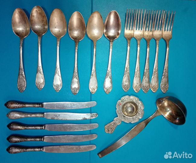Мельхиоровые столовые приборы СССР с посеребрением