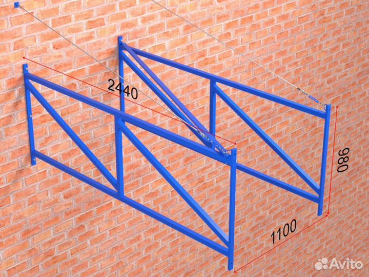 Ферма под игровой щит большая, вынос 3500 мм Pioner A13298