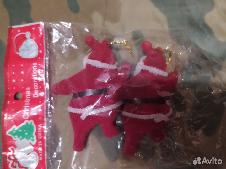 Дед мороз, игрушки ёлочные 2 шт, новые