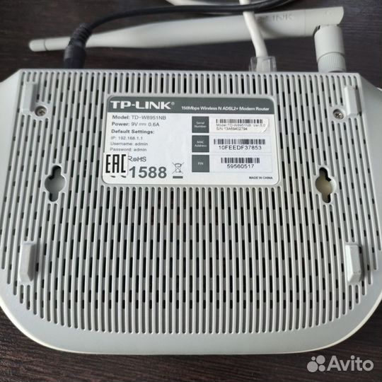 Wifi роутер Tp link adsl2+ td-w8951nb