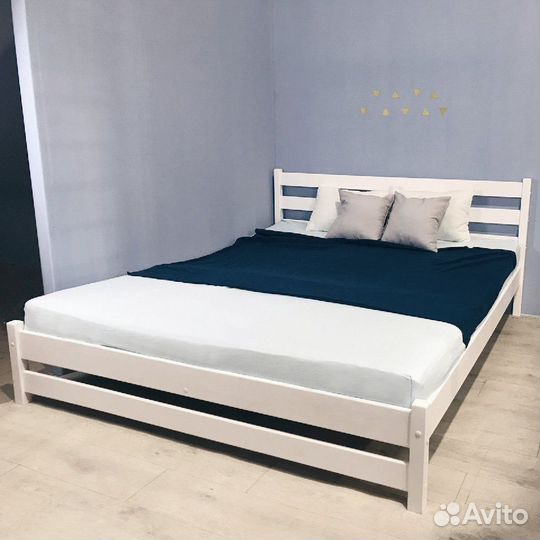 Кровать двуспальная из массива березы