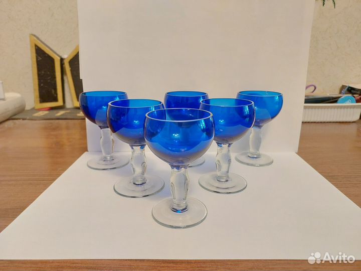 Рюмки синие кобальт СССР