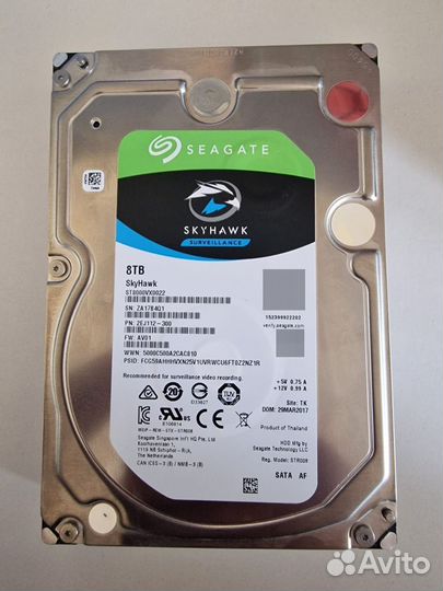 Жесткий диск seagate skyhawk 8tb