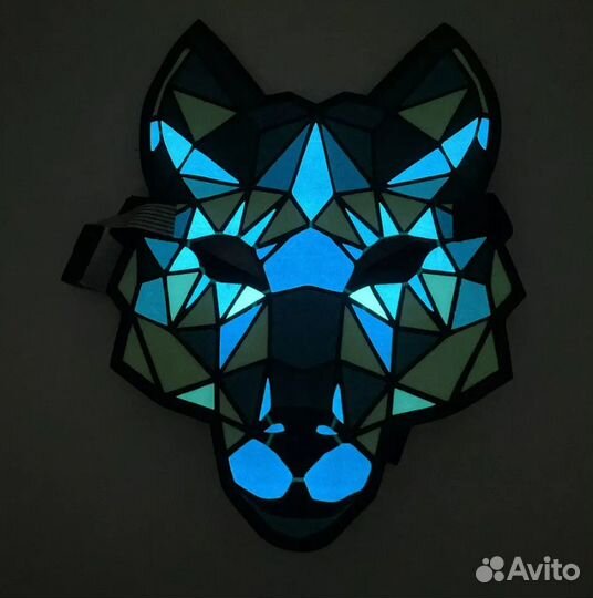 Светодиодная 3D маска волка для вечеринки