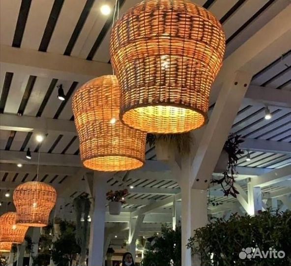 Плетеный абажур