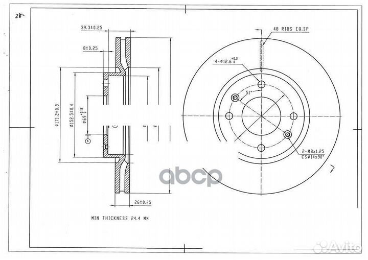 Диск тормозной BR3035S avantech