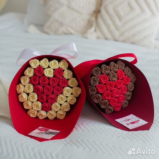 Сладкие букеты из шоколадных роз на день матери