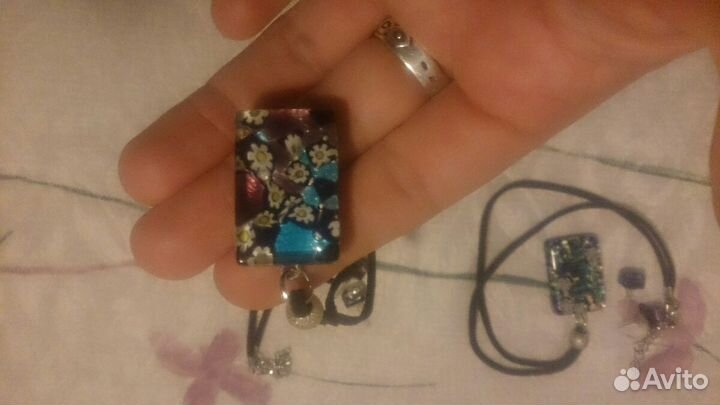 Кулон+серьги