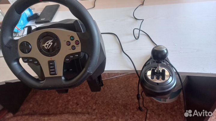 Игровой руль с 3 педалями dexp Wheelman Pro GT