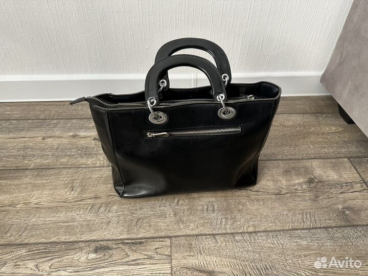 Сумка натуральная кожа италия черная