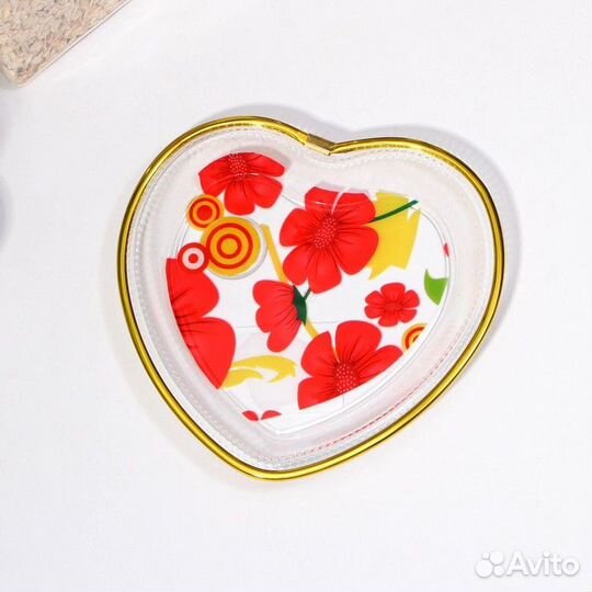 Блюдо фигурное «Сердце», 16,516,5 см, рисунок микс