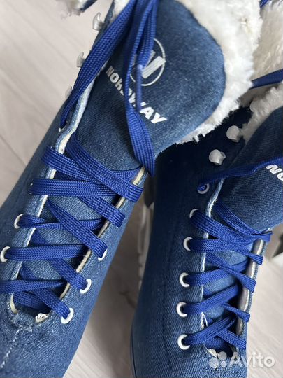 Коньки женские фигурные 40 размер, синие, Nordway