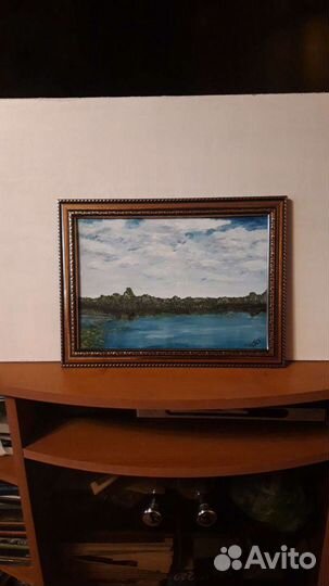 Картина маслом Лето Озеро