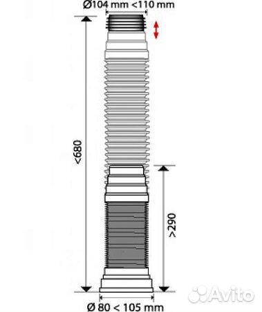 Труба гофр. wirquin метал. D110 L750 push-FIT