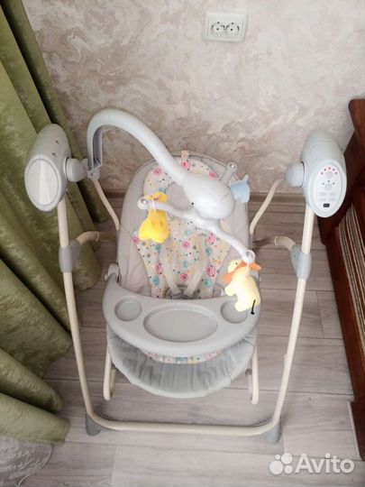 Детские электрокачели шезлонг 2в1