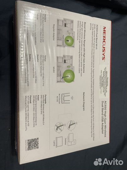 Wi fi адаптер usb Mercusys ac650