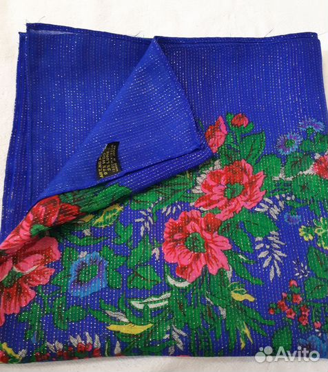 Платок с люрексом Японский. Винтажный. 132х132