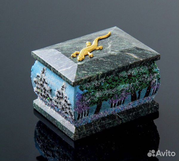 Шкатулка Змеевик натуральный камень новая Серпент