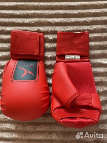 Митенки (перчатки) для каратэ красные