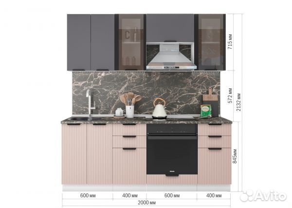 Модульная кухня Норд Line 2,0 м