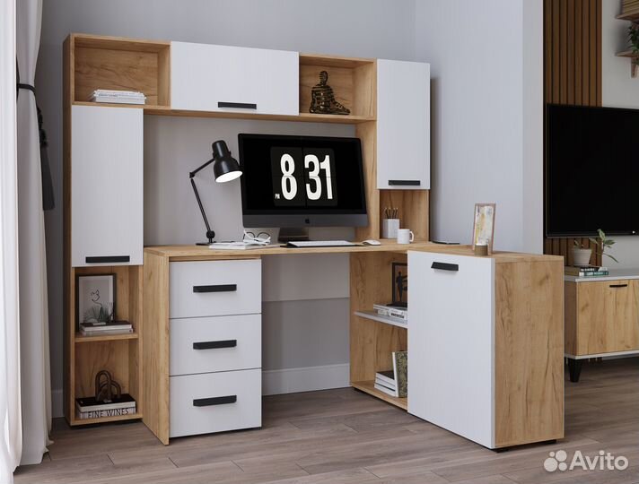 Квартет-13 Тумба с ящиками дуб крафт золотой/белый