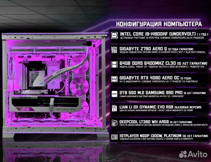 Игровой пк 14900K/ RTX 4090/ 64гб DDR5 6400 Мгц