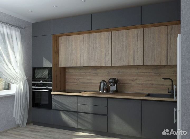 Прямая в потолок кухня на заказ