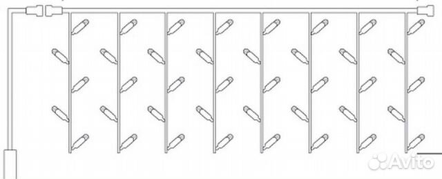 Гирлянда уличная бахрома на черном проводе Бахрома