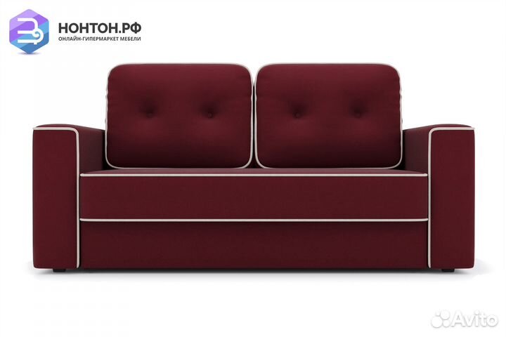 Диван еврокнижка Берген бордовый