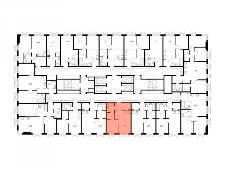 1-к. квартира, 37,6 м², 22/30 эт.