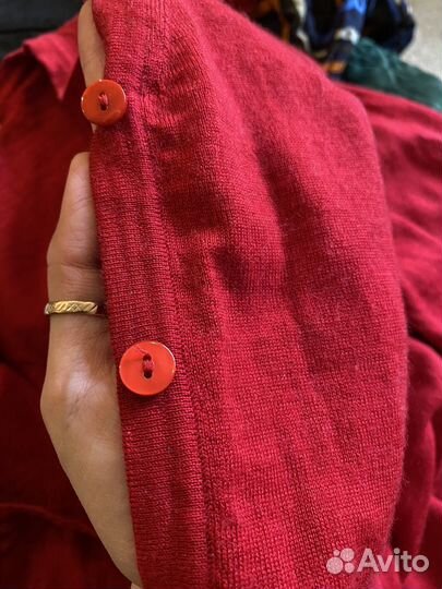 Красный кардиган шерсть 100%