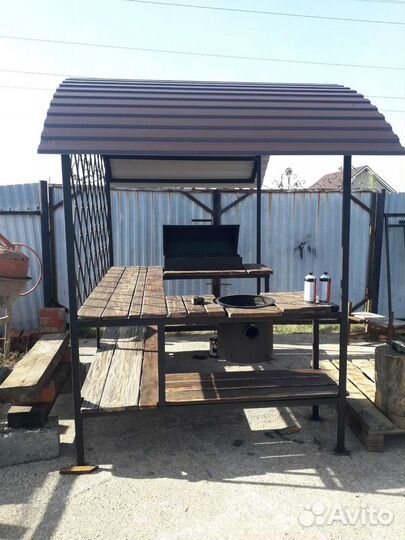 Казан мангал зона с крышей