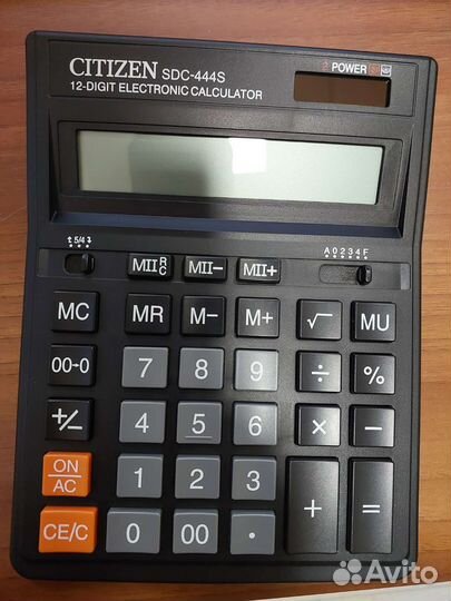 Калькулятор бухгалтерский citizen SDC-444S, черный