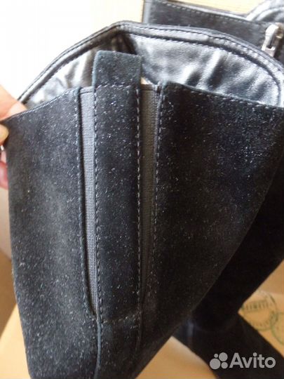 Сапоги высокие демисезонные 40 р-р. Велюр