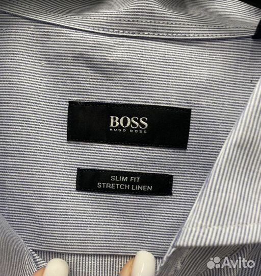 Hugo Boss Рубашка хлопок+Лен ворот 46