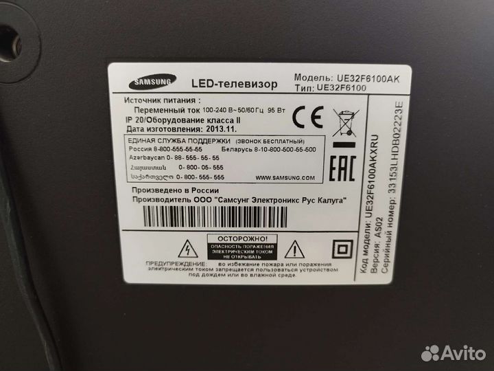 Телевизор Samsung ue32f6100ak на запчасти