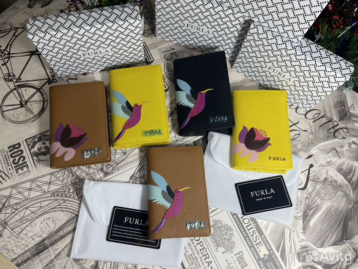 Обложка для паспорта натуральная кожа furla